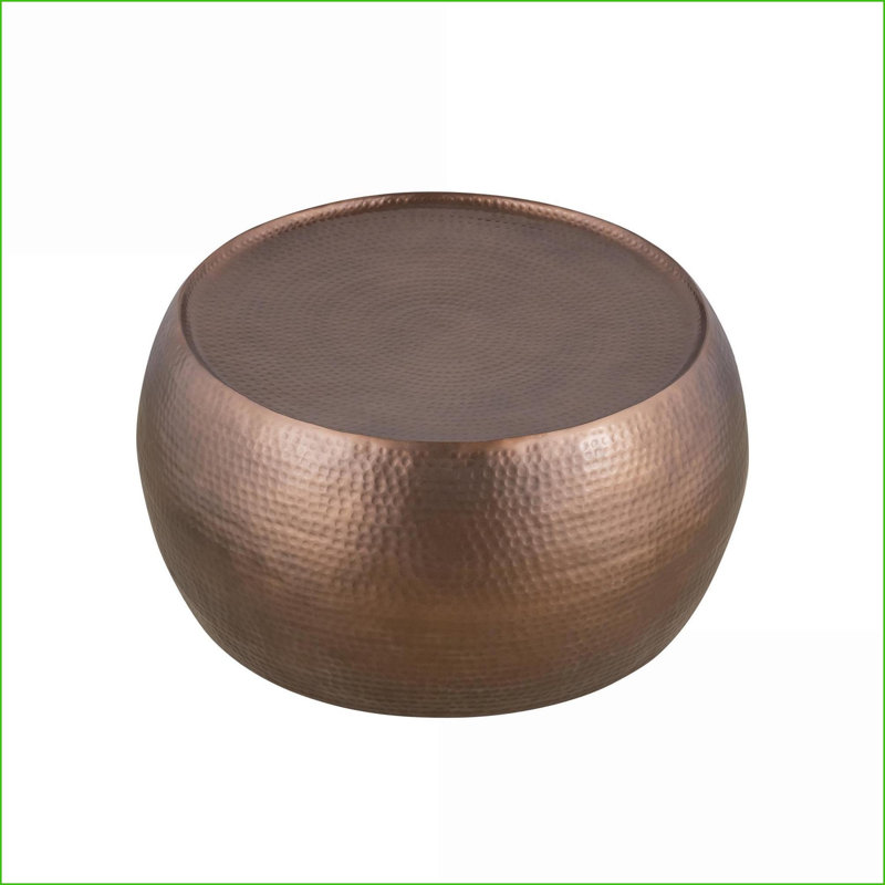 Table basse moderne en aluminium antique martelé à la main - 32 po sans assemblage requis