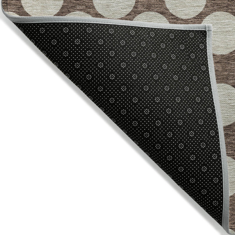 Tapis intérieur lavable à pois brun 8 pi x 10 pi