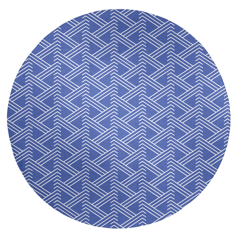 Chenille Geometric Indoor Rug, Round 5'