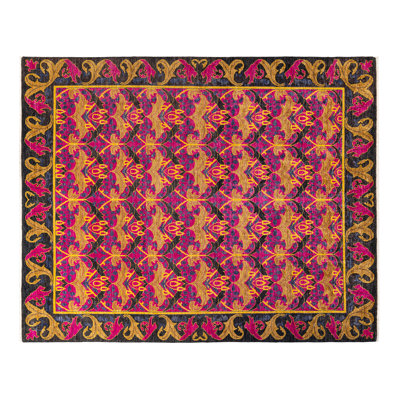 One-of-a-Kind 8' 0" x 10' 0" 2010s Rectangle Wool Area Rug in Purple