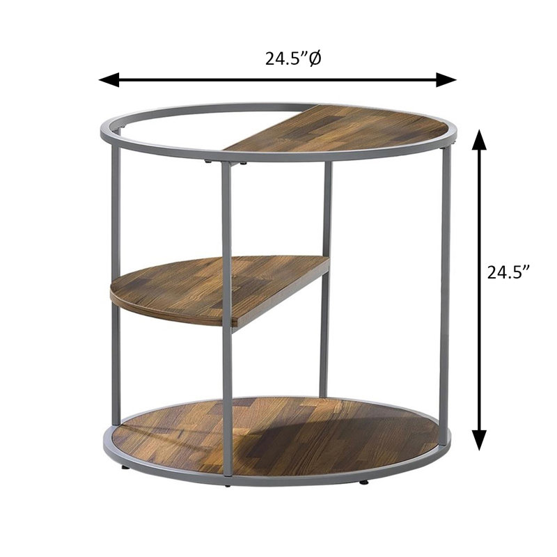 Table de bout industrielle 24,5 po, gris