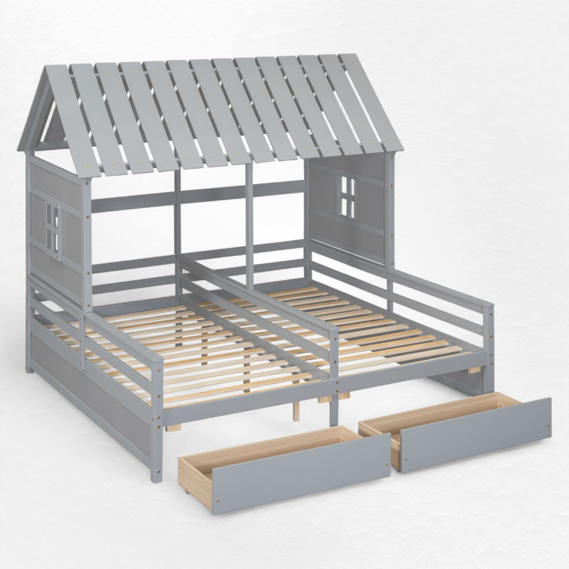 Lits plateforme simple, Gris