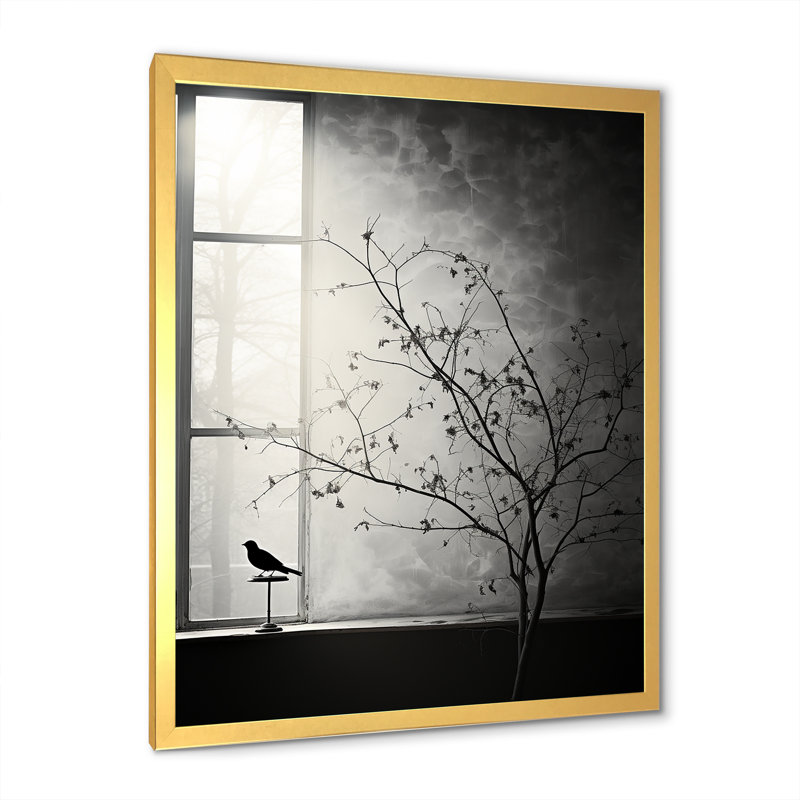 " Tree Lined Dreams II ", Gold Single Picture Framed, 20" H x 12" W x 1" D