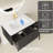 30" Striped Floating Bathroom Vanity With White Ceramic Sink-2071440272