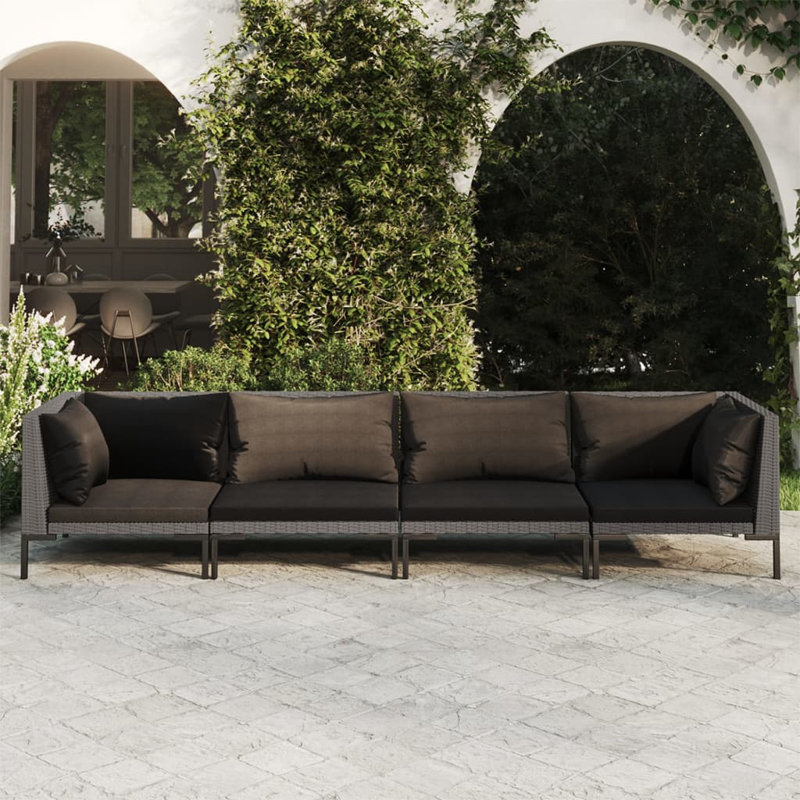 Khiala 280cm Wide Patio Sofa with Cushions