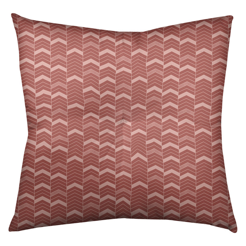 Coussin Rhonda, 26 po x 26 po, Rouge foncé / blanc