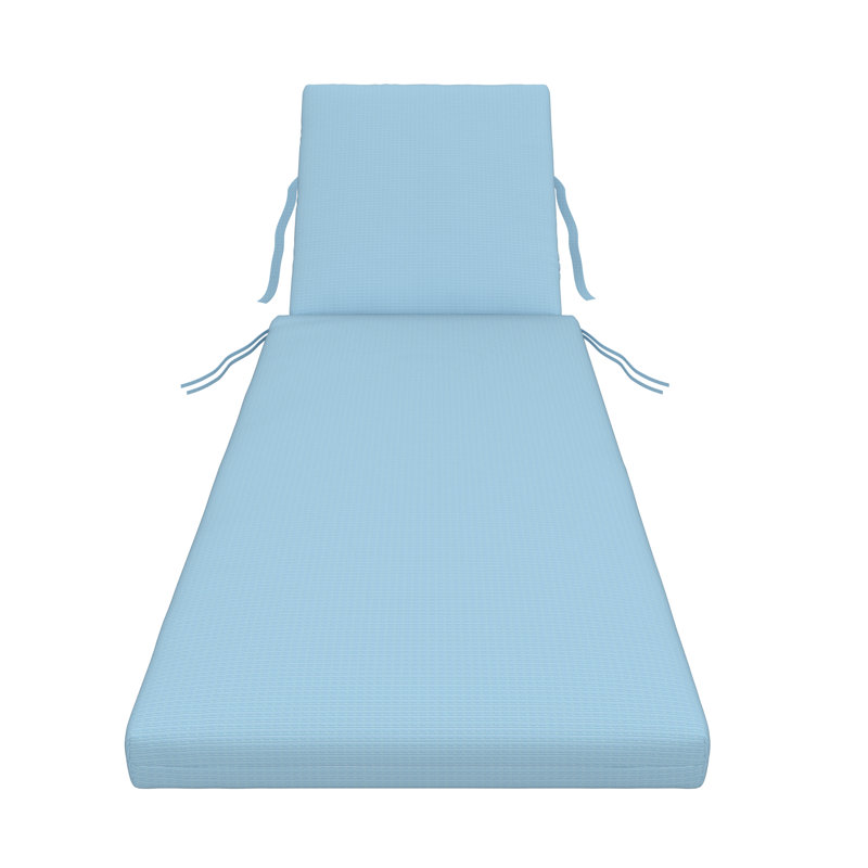 Amala Sunbrella® Outdoor Chaise Lounge Cushion, 23" x 29"/25" x 47" , Canvas Air Blue Sunbrella® Canvas