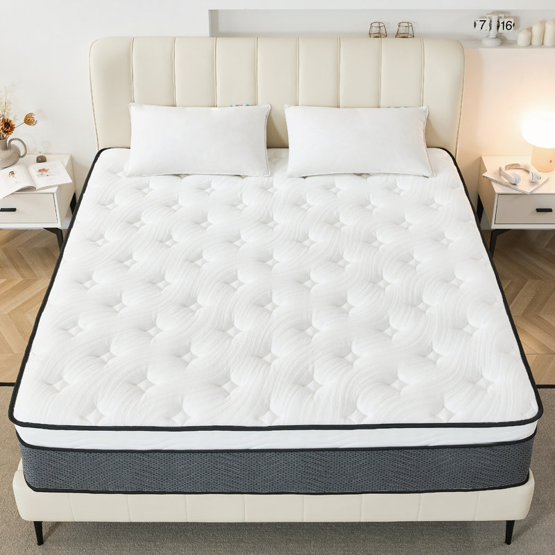 Alwyn Home Cascio 14" Medium Hybrid Mattress in a Box Pillow Top, Queen