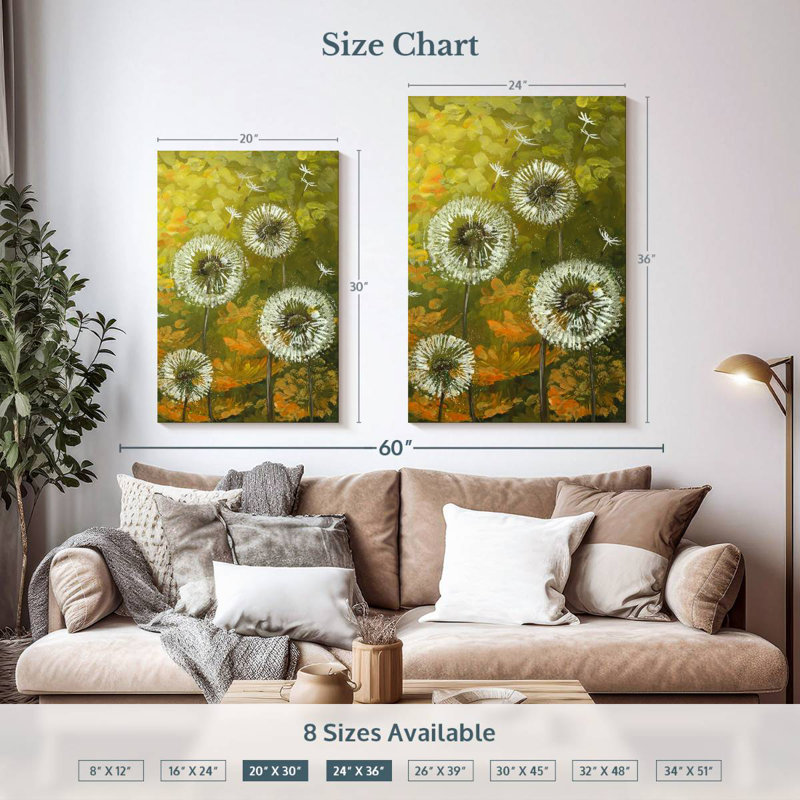 Harnek Dandelions, 36" H x 24" W