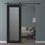 Avon 207 Solid Manufactured Wood and Glass Panelled Barn Door with Installation Hardware Kit-97136575-97136576