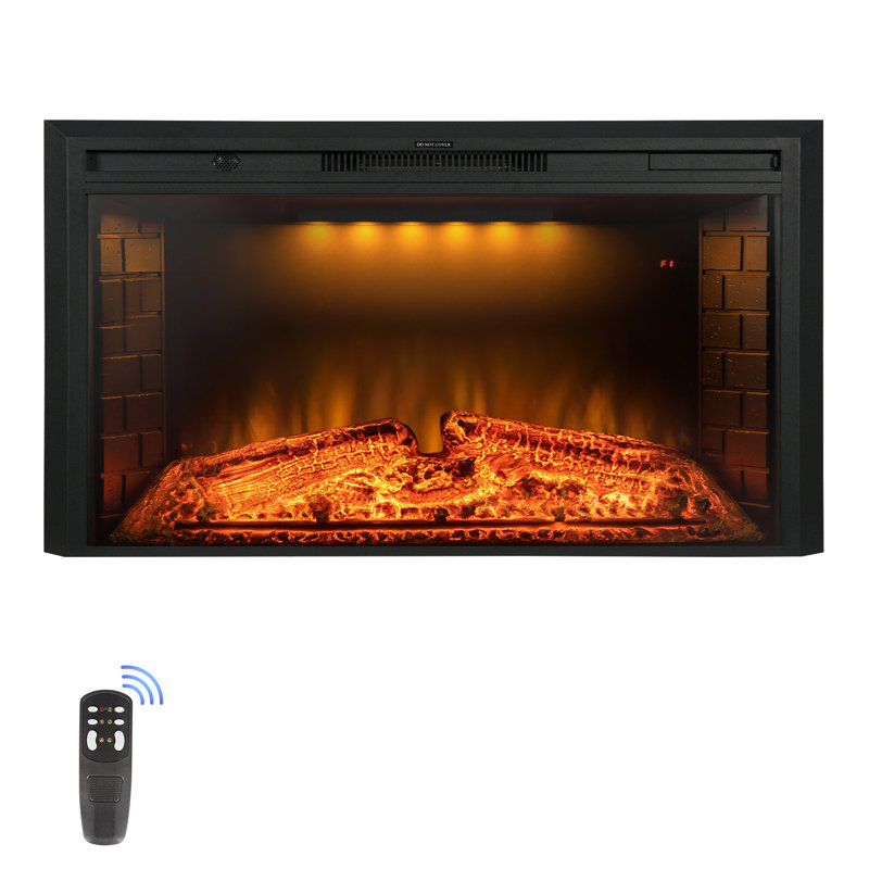 Colo Black Electric Fireplace Insert with 5100 BTU, 27" H x 43" W x 9" D