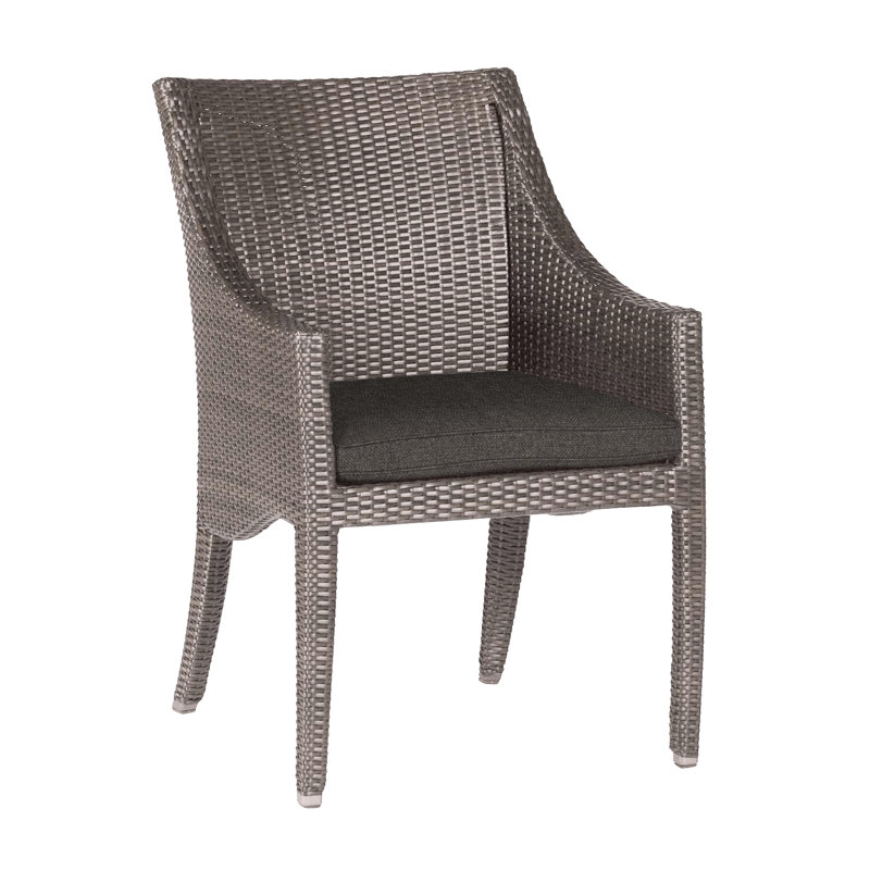 Athena Wicker/Rattan Patio Dining Armchair, Welt, Oyster, Verona Fossil