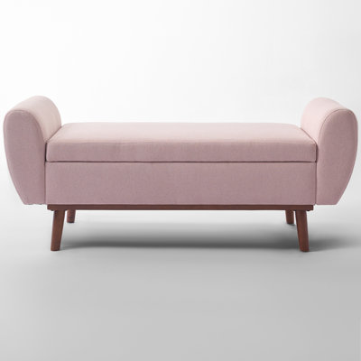 Upholstered Storage Bench with Solid Wood Leg
