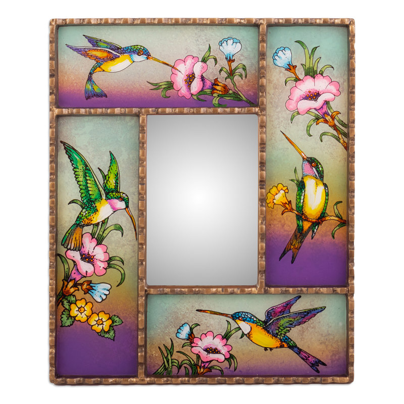 Novica Handmade Dance Of The Winds Reverse-Painted Glass Wall Accent Mirror