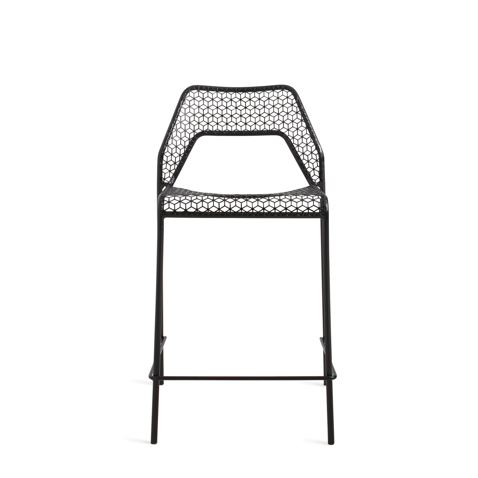 Hot Mesh Outdoor Bar Stool, Black, Counter Stool (24.4" Seat Height)