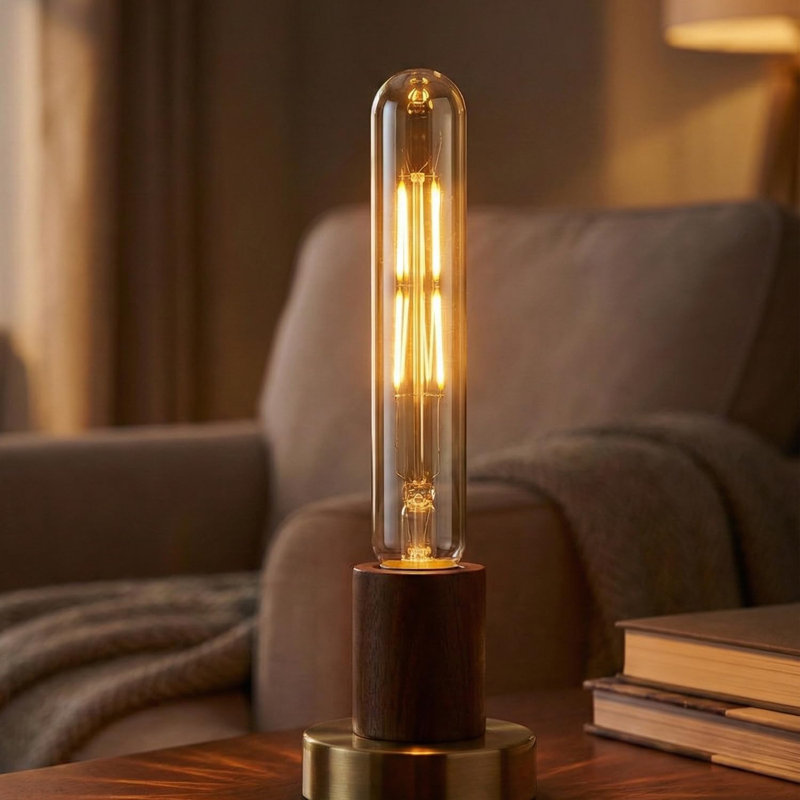 LED E27 Edison Light Bulb, T185 4W (40W Equivalent) DIMMABLE LED Filament Warm White 2700K Amber 450LM | Vintage Style185mm Tubular Screw Energy Saving Light Bulb (Pack 2)