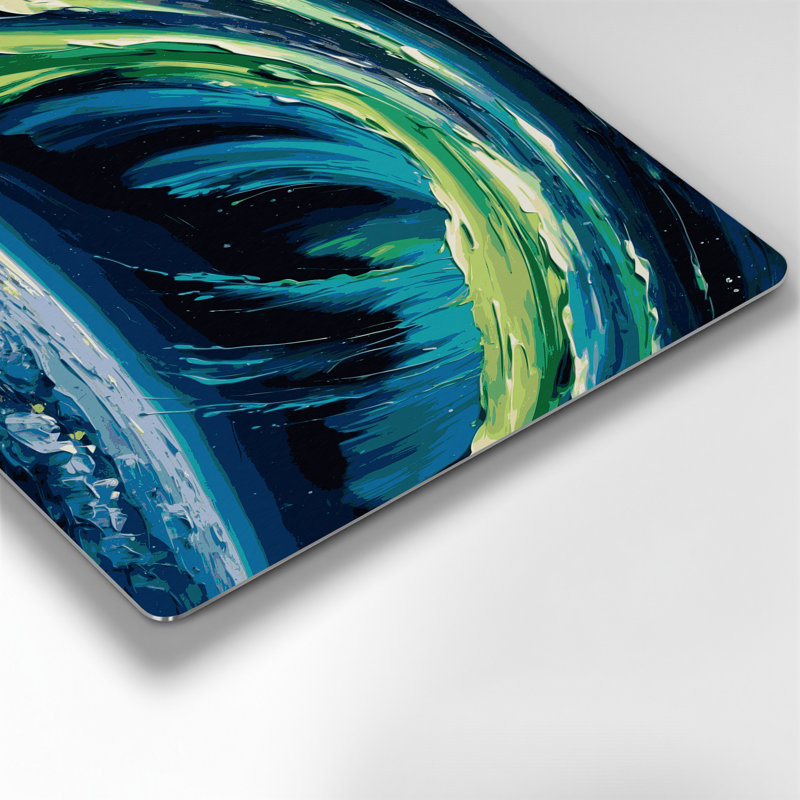 «Space Aurora Borealis from Space», art mural en métal bleu, H 11 po x l 14 po