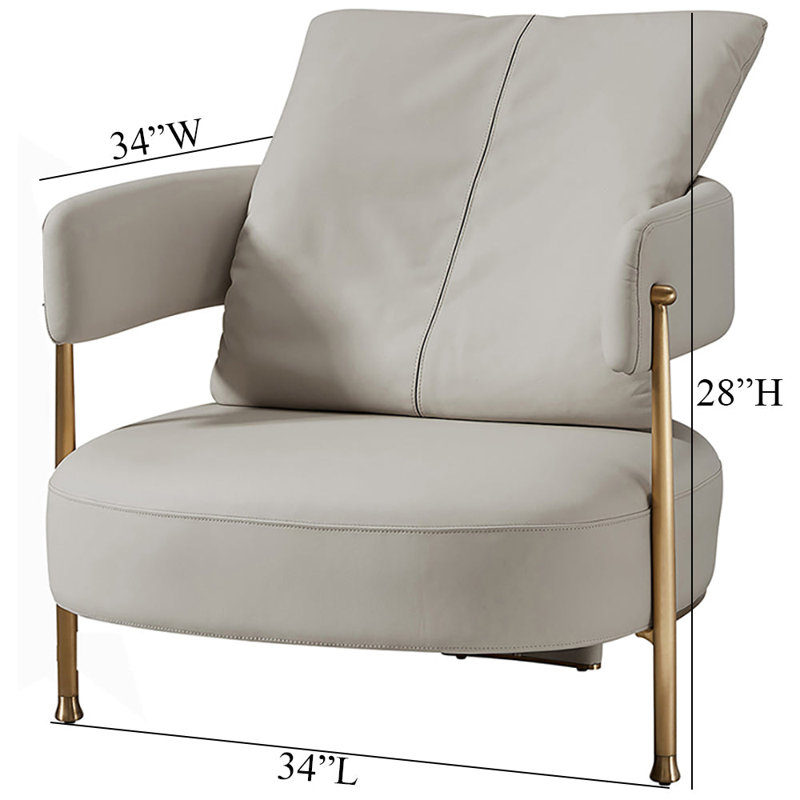 Fauteuil d'appoint en cuir véritable American Eagle Design 2657F4D9544D40739C0D3D4CE7C992F9, Cuir véritable gris / similicuir