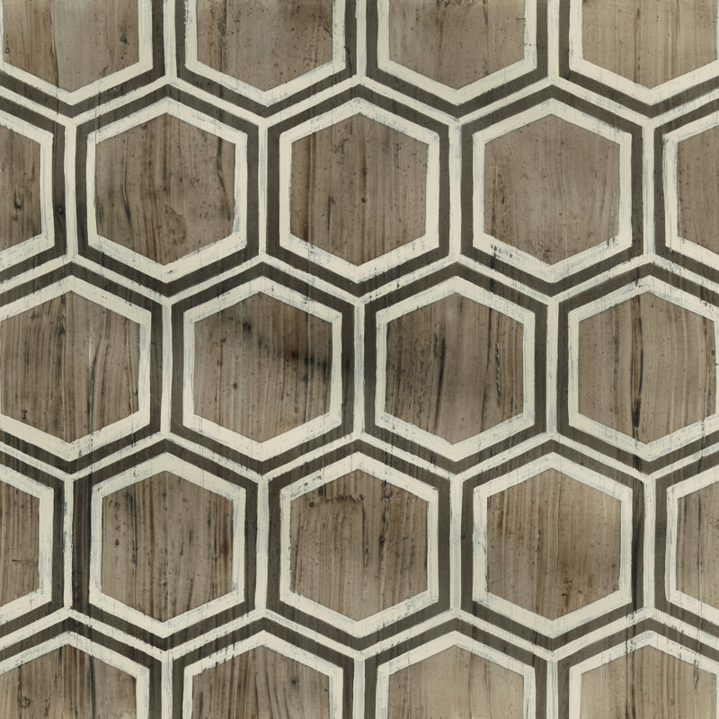 Driftwood Geometry IV - Wrapped Canvas Painting, 30cm H x 30cm W