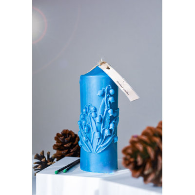 Bougie parfumée à la vanille de qualité supérieure, 15,7 x 2,8 pouces, 15,2 oz liq. 100% cire de soja, temps de combustion de 18 à 20 heures | Design bleu élégant, parfait pour la détente et la décoration intérieure | Sécuritaire et adapté aux enfants, cadeau idéal