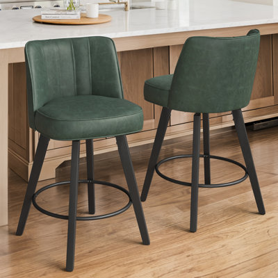 Norflett Solid Wood Swivel Counter Stool