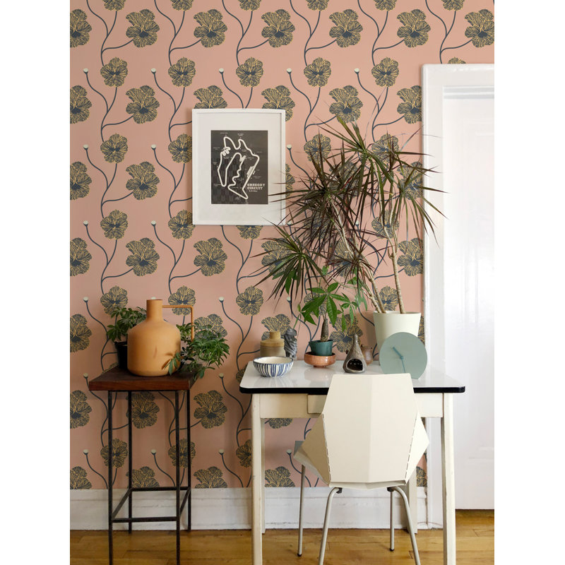Flourish Wallpaper, Self-Adhesive, Sunset Blush Floral