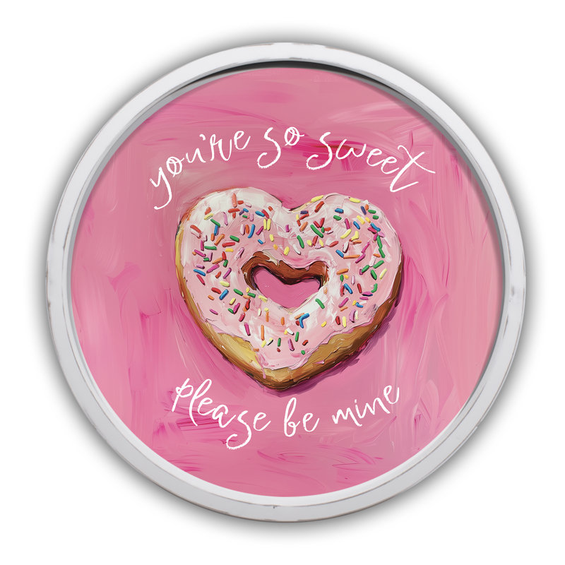 «Sweet Heart Donut», reproduction encadrée, Blanc