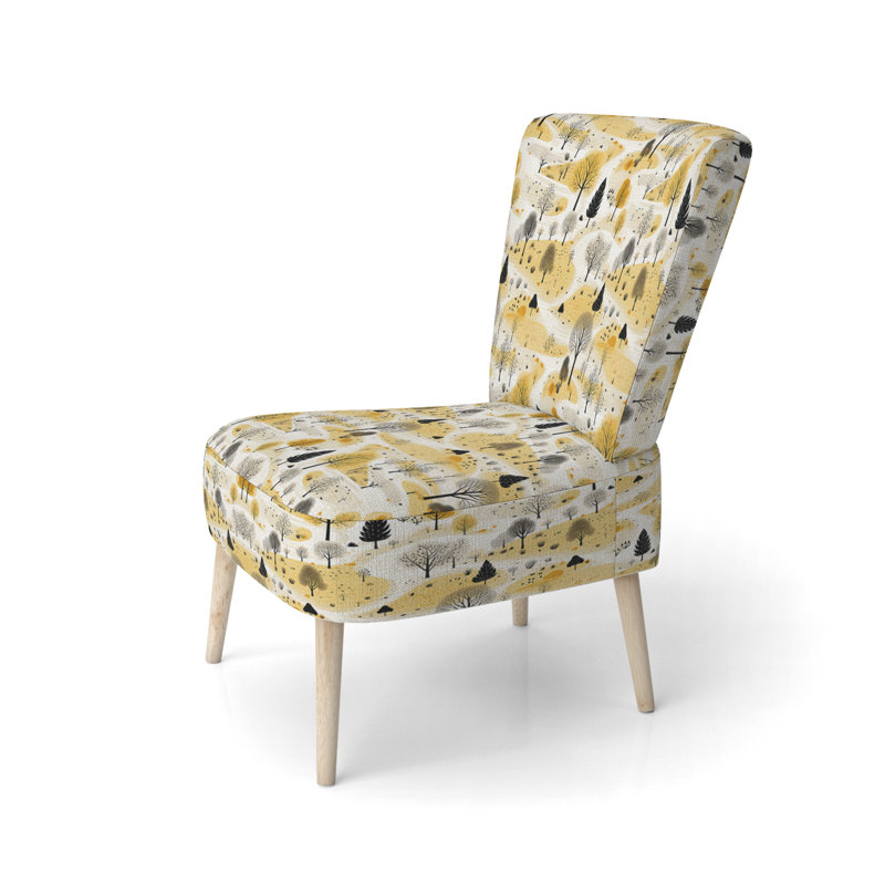 Fauteuil d'appoint rembourré jaune Autunm