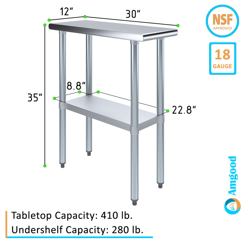 30 in. x 12 in. Stainless Steel Table