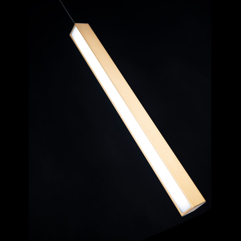 Chaos 1 - Light LED Single Pendant, Aged Brass, 26" H x 5.5" W x 5.5" D