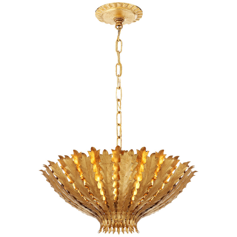 Aerin Hampton Medium Chandelier, Gold, 9.25" H × 19.5" W × 19.5" D, 3
