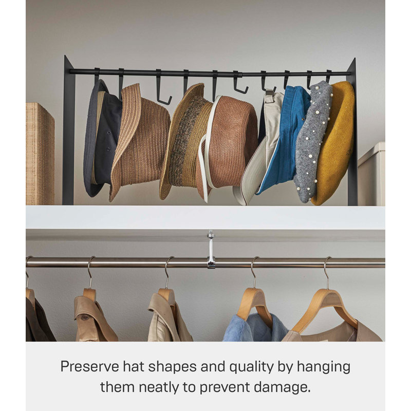 Adjustable Black Steel Hat Hanging Organizer