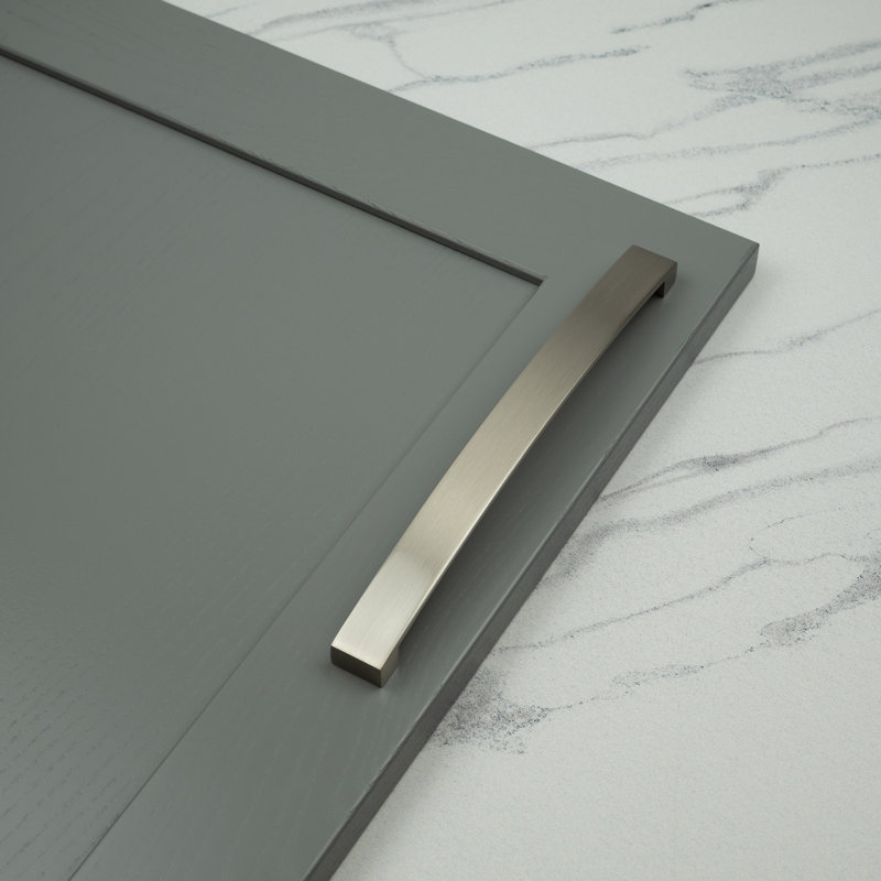 Brushed Nickel Curved Bow D-Bar Handles, 224mm