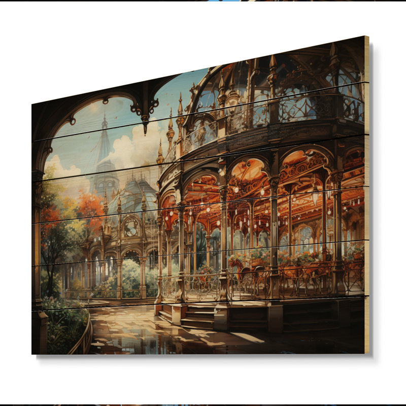Lashure Carousel Whimsical Delight II sur impression sur bois, H 10 po x l 20 po x P 0,78 po