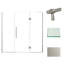 Porte de douche à charnière 77,5 po x H 76 po en bronze champagne avec verre transparent-106674997