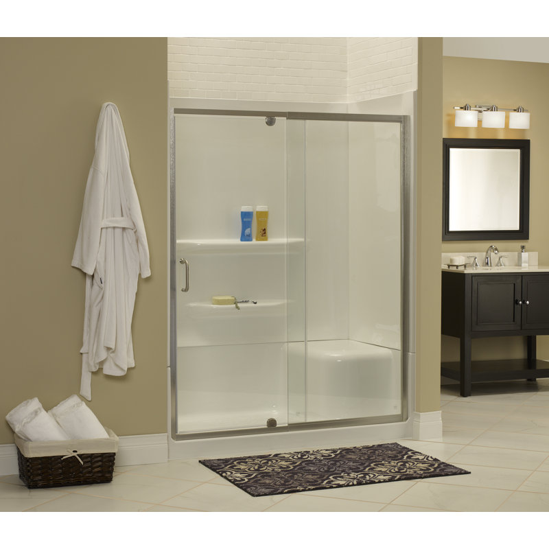  Porte de douche pivotante sans cadre 42 "x 69", argent