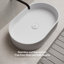 Lavabo vasque de salle de bain ovale à surface unie 22 "x 14" Monblari blanc mat-120971948
