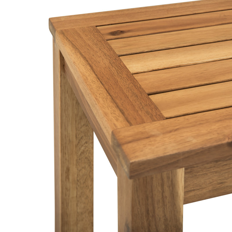 Banc d'extérieur sans dossier à lattes en bois massif (ensemble de 2)