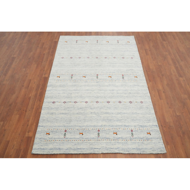 Tapis oriental en laine petits animaux Gabbeh 5 x 8