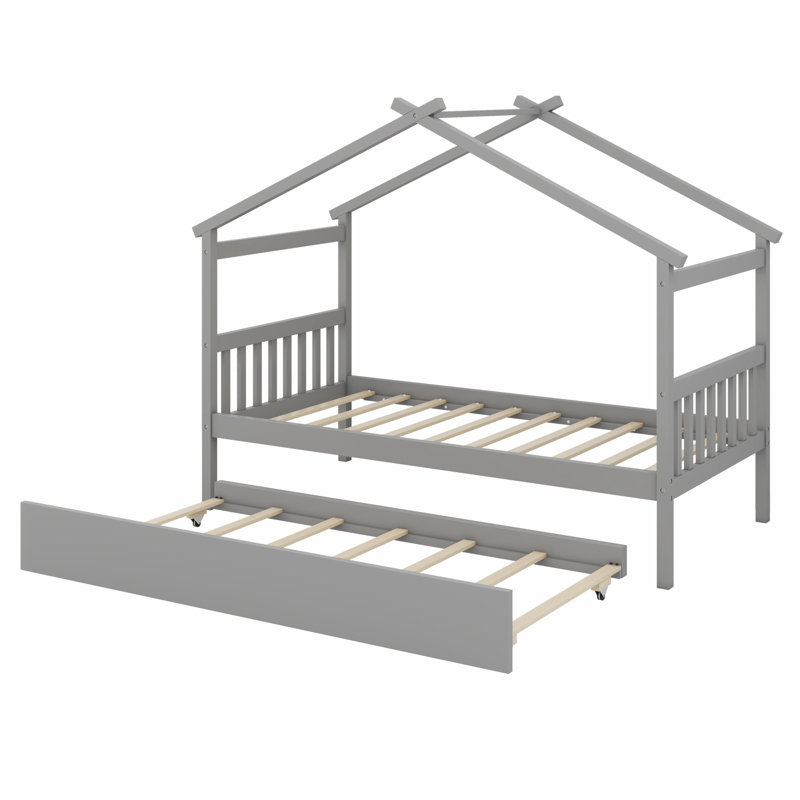 Lit House avec lit gigogne, Gris