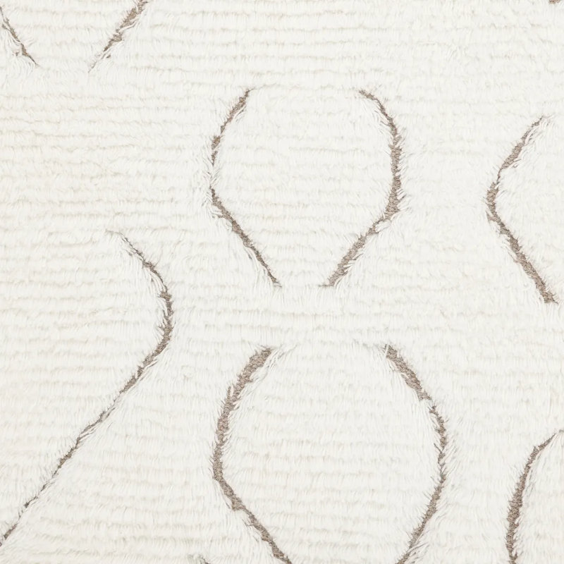 Hand Knotted Abstract Area Rug in Ivory/Black, Rectangle 3' x 5'