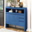 60" 3-Door Sideboard With 3 Drawers - Modern Solid Ash Veneer MDF Sideboard, Semi-Open Shelf & Centre Semi-Circular Cutout In Back Panel, Large Storage Cabinet For Living Room, Hallway, Dining-1650095516