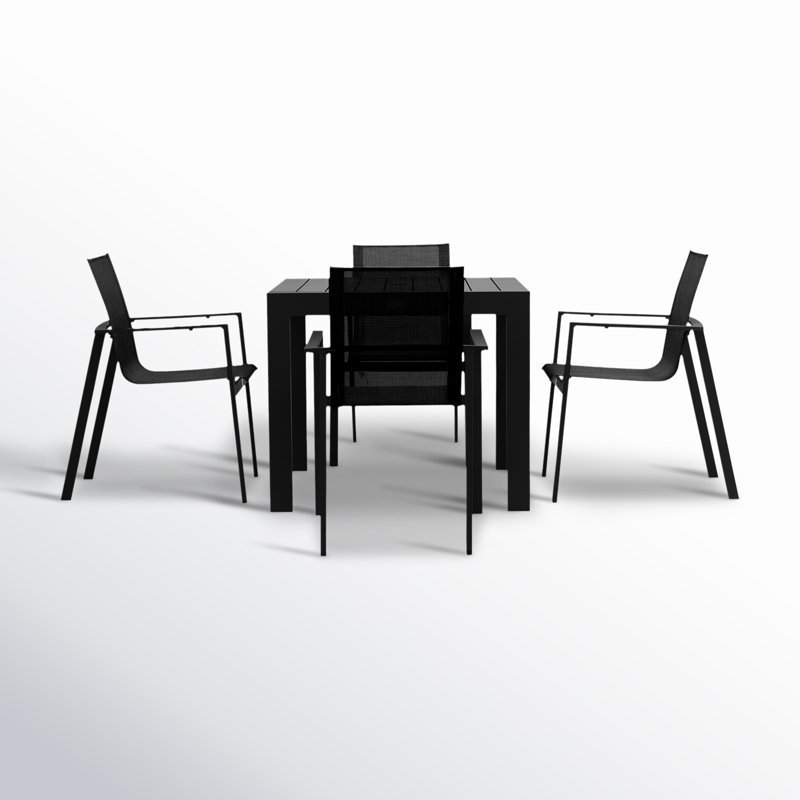 Lift Outdoor 5 - Piece Dining Set, Black