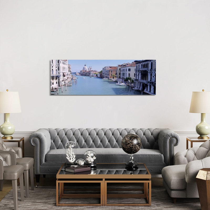 Buildings Along A Canal, Santa Maria Della Salute, Venice, Italy - Wrapped Canvas Panoramic Print