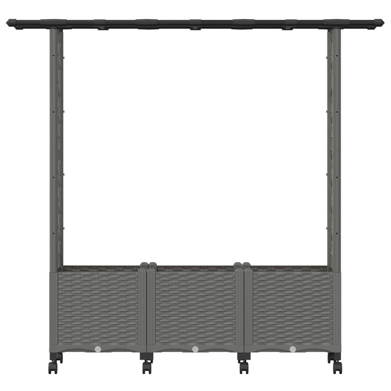 Raised Garden Bed, 142cm H x 162.5cm W x 40cm D, Light Grey