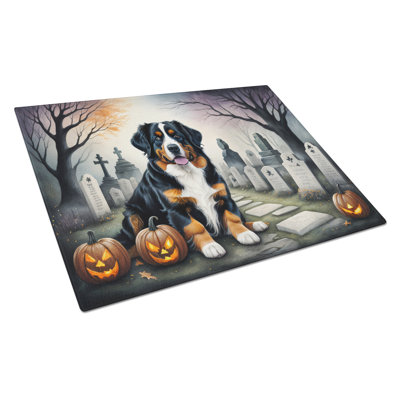 Planche à découper en verre bouvier bernois Spooky Halloween
