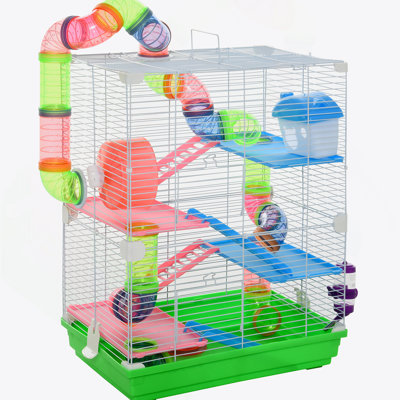 Cage à hamster polyvalente avec plusieurs fonctions de jeu et poignée portative
