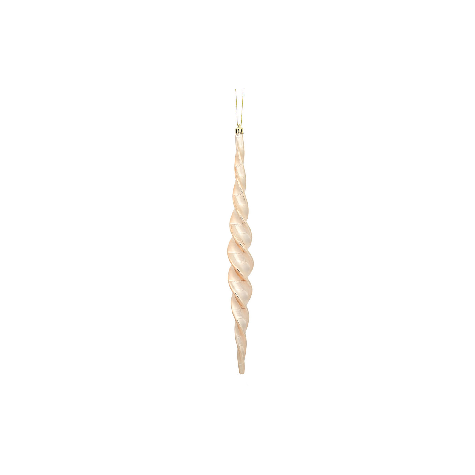 Shiny Spiral Icicle Christmas Ornament, Rose Gold