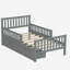 Lit plateforme en bois avec gardes latéraux et deux tiroirs de rangement-121110538-121110537