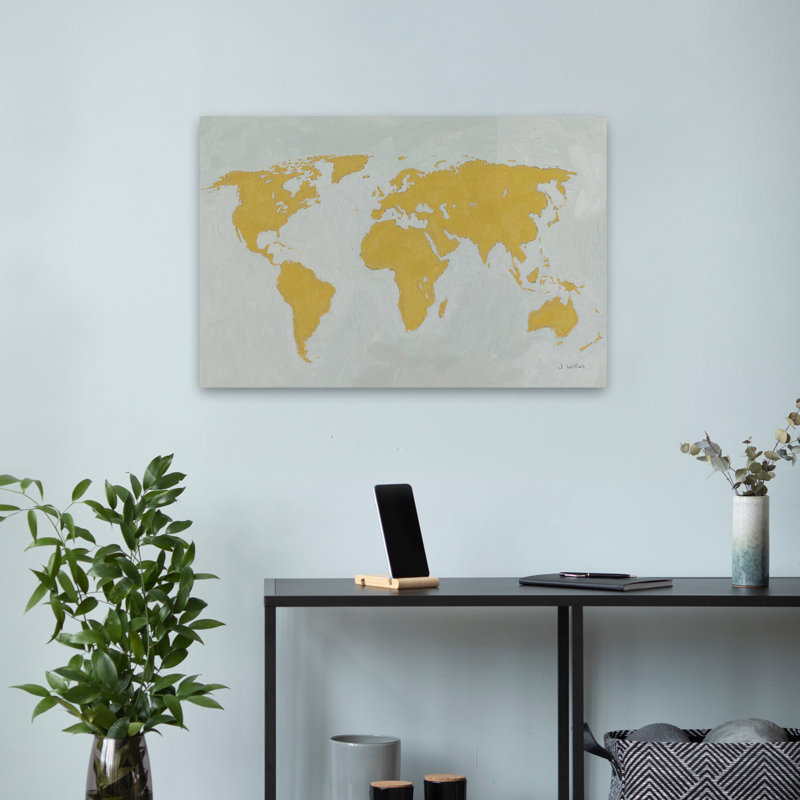 Monde - Continents - pays - gris, H 24 po x l 16 po